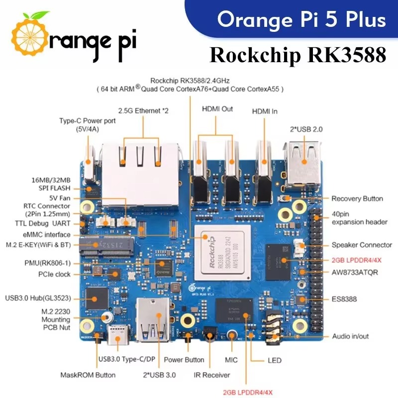 2026 Pi 5 Plus 4 8 16 32GB RAM - Orange Pi 5 Plus 32Gb recensione e prezzo