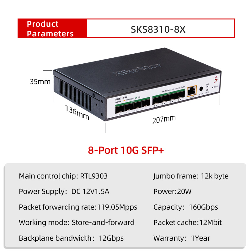 Switch XikeStor a tre livelli  - Sfp+ 10G Managed Switch 8 Port recensione e prezzo